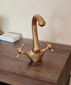 Handcrafted brushed brass basin tap - bar kicthen faucet - one hole faucet + installation requirement