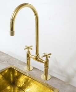 Brass Bridge Faucet With Flat Cross Handles