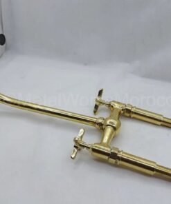 Unlacquered Brass Bridge Faucet With Gooseneck Spout