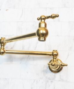 Unlacquered Brass Pot Filler with Lever Handle