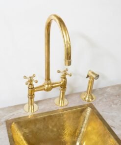 The Brass Bridge Kitchen Faucet With Sprayer