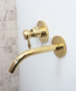 Unlacquered Brass Wall Mounted Mixer Faucet
