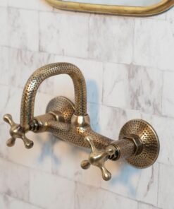 Hammered Wall Mount Oil Rubbed Brass Bath Faucet