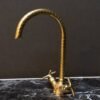 Single Hole Unlacquered Brass Gooseneck Faucet