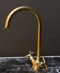 Single Hole Unlacquered Brass Gooseneck Faucet