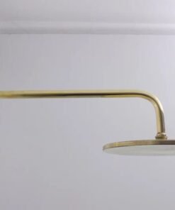 Unlacquered Brass Round Shower Head, With Arm Extension