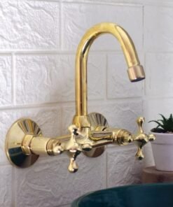 brass wall mount bathroom faucet, unlacquered faucet