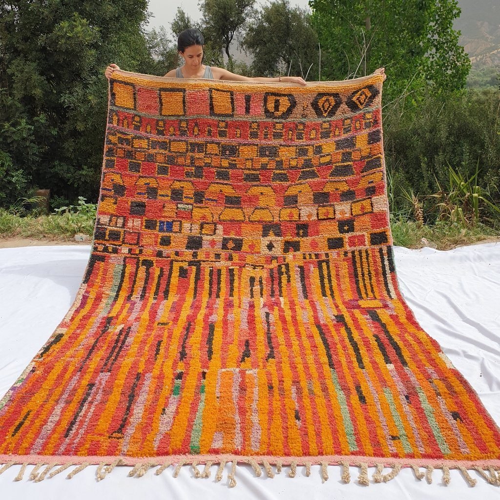 AFYA | 10'5x6'5 Ft | 3x2 m | Moroccan Colorful Rug | 100% wool handmade