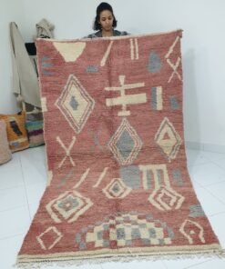ALOCH | 8'2x4'8 Ft | 2,50x1,45 m | Moroccan Colorful Rug | 100% wool handmade