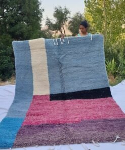 ALSSA | 7x9'8 Ft | 3x2m | Moroccan Beni Ourain Rug | 100% wool handmade