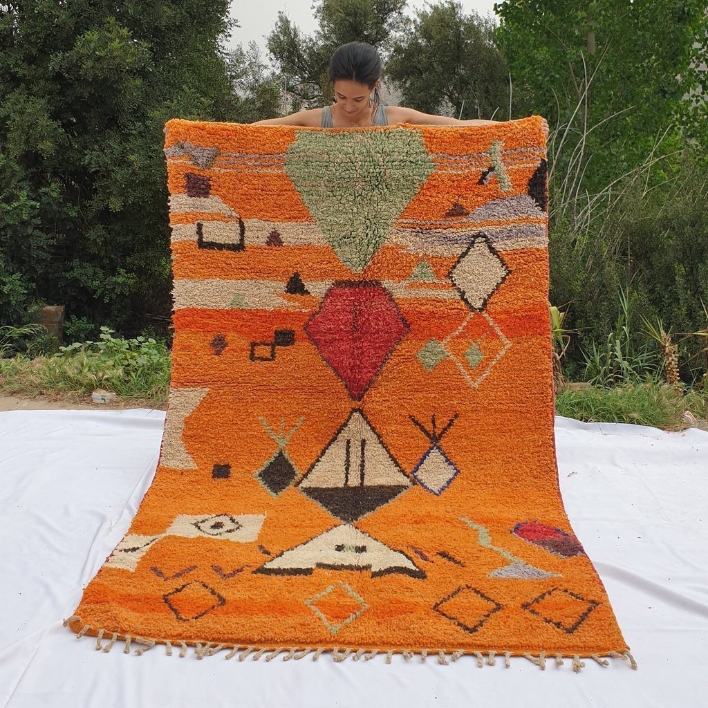 ARED | 8x4'5 Ft | 2,5x1,3 m | Moroccan Colorful Rug | 100% wool handmade