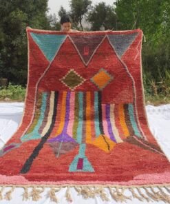 BAHA | 9'5x6 Ft | 3x2 m | Moroccan Colorful Rug | 100% wool handmade