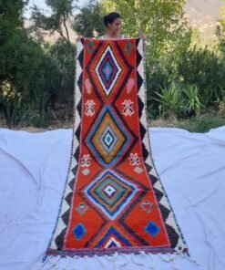 BAKI Runner | 10x3 Ft | 3x0,90 m | Moroccan Colorful Rug | 100% wool handmade