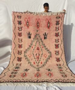 BELDIA | 9'2x5'7 Ft | 2,80x1,74 m | Moroccan VINTAGE STYLE Colorful Rug | 100% wool handmade