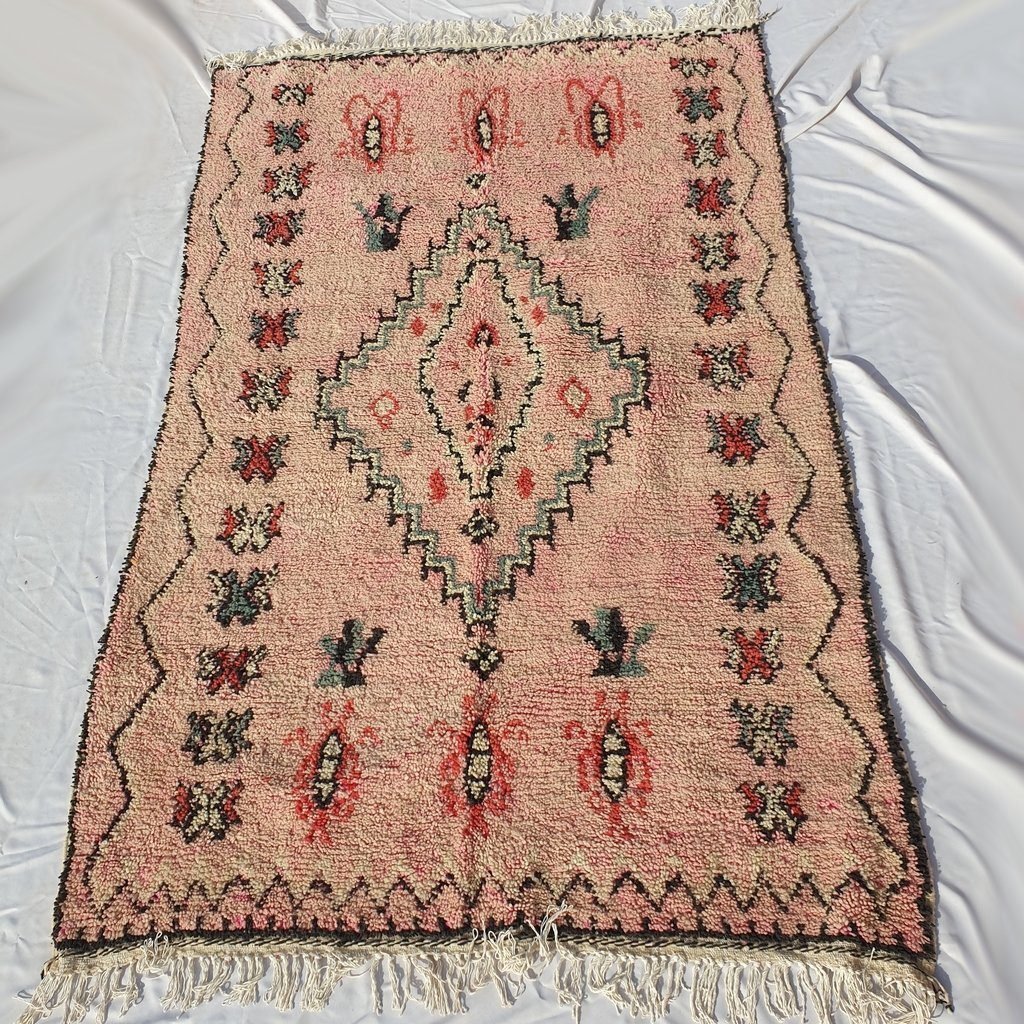 BELDIA | 9'2x5'7 Ft | 2,80x1,74 m | Moroccan VINTAGE STYLE Colorful Rug | 100% wool handmade - Image 4