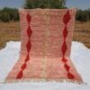 BENI OUARAIN RUG Soft & Thick Pink Red Living Room Carpet | Moroccan High Pile Area Rug Berber Authentic Wool | 10'2x6'6 Ft | 3x2 m | Assif