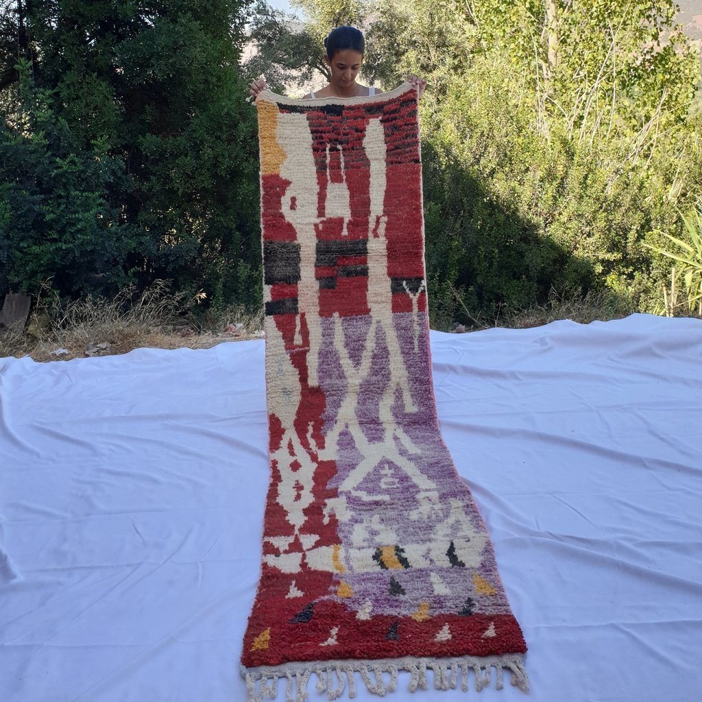 BIRM Runner | 9'2x2'3 Ft | 2,81x0,70 m | Moroccan Colorful Rug | 100% wool handmade