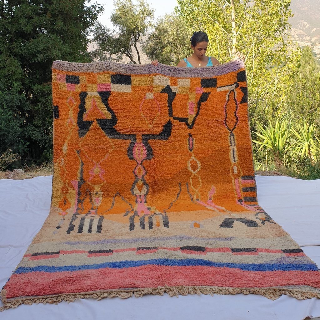 BYBANO | 9'4x6'5 Ft | 287x197 cm | Moroccan Colorful Rug | 100% wool handmade