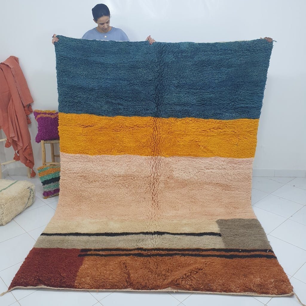 Customized KIMMA (Super Soft Super Thick) | 9'8x6'9 Ft | 3x2 m | Moroccan Beni Mrirt Rug | 100% wool handmade
