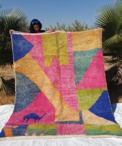 FARHEN | 8'9x6'6 Ft | 270x201 cm | Moroccan Colorful Rug | 100% wool handmade