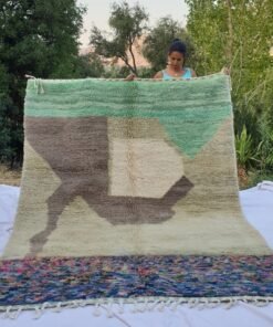 FWIRA | 8'7x7 Ft | 266x212 cm | Moroccan Beni Ourain Rug | 100% wool handmade