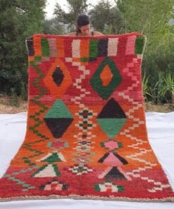 GHALKA | 5x8'8 Ft | 2,7x1,6 m | Moroccan Colorful Rug | 100% wool handmade