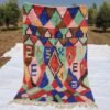 GHANJI | 8'2x5 Ft | 2,5x1,5 m | Moroccan Colorful Rug | 100% wool handmade
