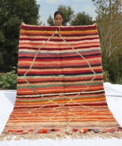 HIDOURA | 8x5 Ft | 2,5x1,5 m | Moroccan Colorful Rug | 100% wool handmade