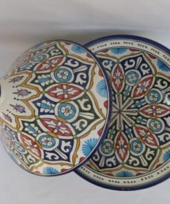 Large Moroccan ceramic tagine/ hand-painted tagine/decorative handmade tagine/kitchenware/serving tagine/ceramic tagine pot/
