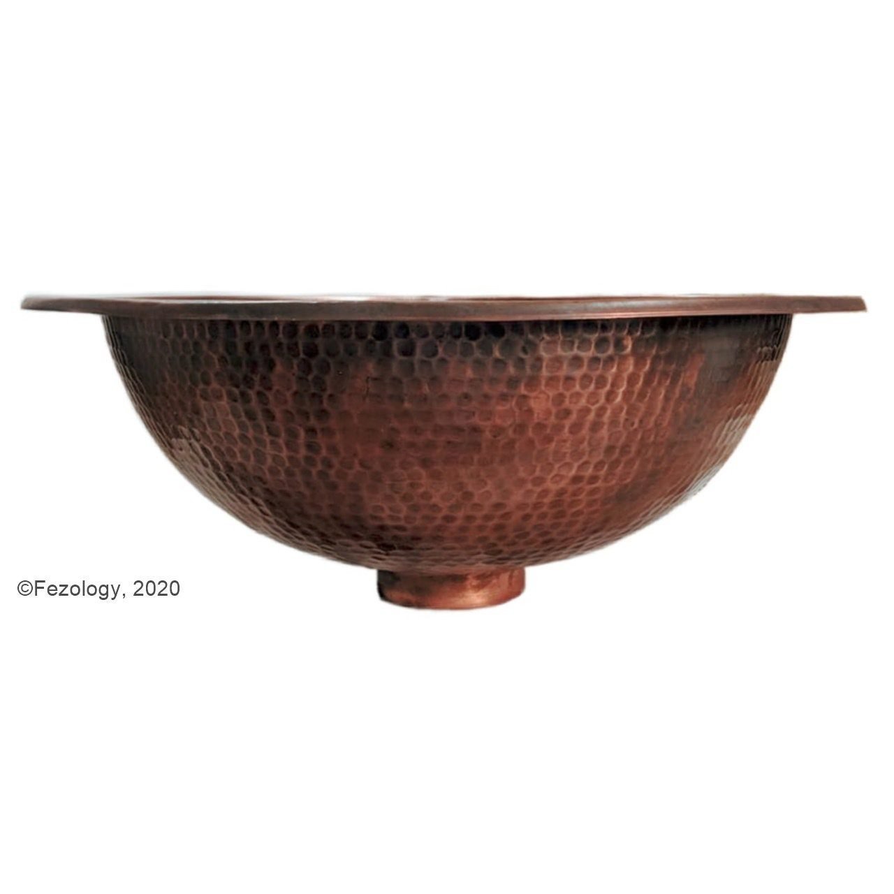 Bathroom Drop In Sink - Hammered Copper Sink - Handcrafted 16" Copper Sink - Drop In Bathroom Copper Sink - Mid Century Modern Bathroom
