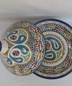 Moroccan ceramic tagine/ hand-painted tagine/decorative handmade tagine/kitchenware/serving tagine/ceramic tagine pot/