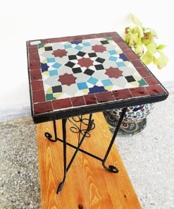Garden Patio Handmade Outdoor Decor Table - CUSTOM Mid Century Table- Farmhouse Handmade Colorful Artwork