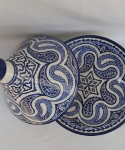 Large Moroccan ceramic tagine/ hand-painted tagine/decorative handmade tagine/kitchenware/serving tagine/ceramic tagine pot/