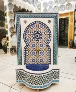 HUGE Garden Patio Rustic Outdoor Wall Water Fountain - Mosaic Artwork - Handmade Wall Fixable Fountain