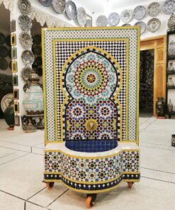 HUGE Garden Patio Rustic Outdoor Wall Water Fountain - Mosaic Artwork - Handmade Wall Fixable Fountain