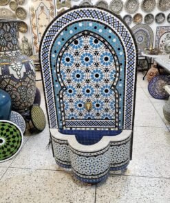 HUGE Garden Patio Rustic Outdoor Wall Water Fountain - Mosaic Artwork - Handmade Wall Fixable Fountain