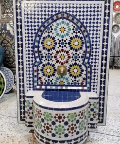 HUGE Garden Patio Rustic Outdoor Wall Water Fountain - Mosaic Artwork - Handmade Wall Fixable Fountain