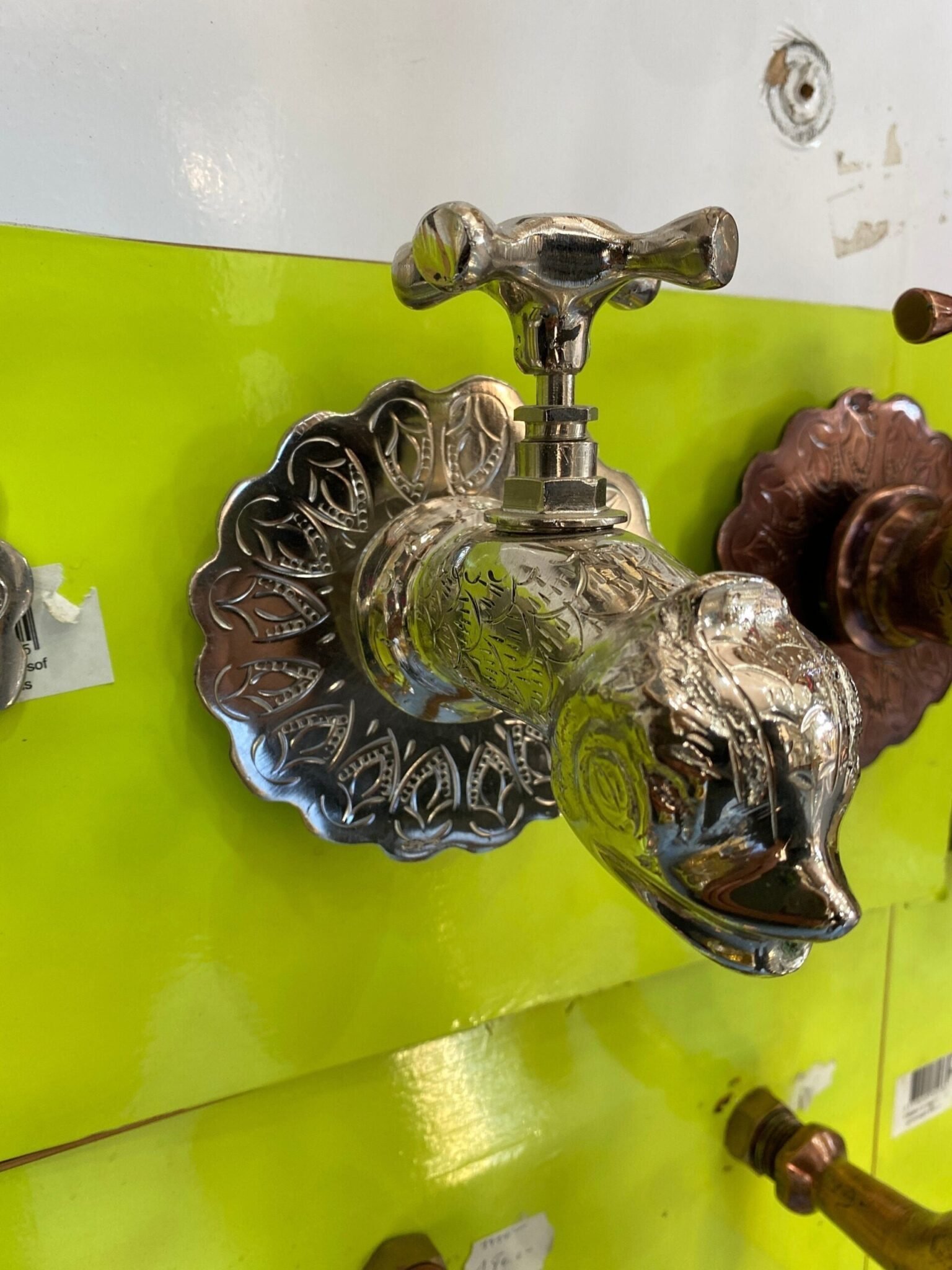 beautifully decorated faucet with the face of a fish .Bathroom Faucet Hand Engraved Moroccan Brass Gold Colour Faucet Tap Kitchen Faucet ,