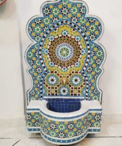 HUGE Garden Patio Rustic Outdoor Wall Water Fountain - Mosaic Artwork - Handmade Wall Fixable Fountain