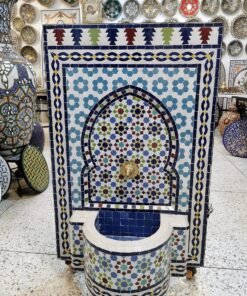 HUGE Garden Patio Rustic Outdoor Wall Water Fountain - Mosaic Artwork - Handmade Wall Fixable Fountain