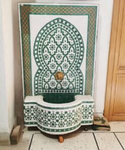 HUGE Garden Patio Rustic Outdoor Wall Water Fountain - Mosaic Artwork - Handmade Wall Fixable Fountain