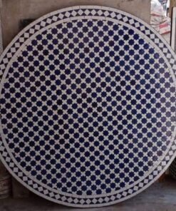 Personalized Handmade Blue and White Mosaic Rustic Coffee Table For Outdoor