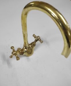 Gooseneck Faucet, handmade Bathroom and kitchen brass Faucet Moroccan Brass Gold color Faucet Tap Kitchen Faucet,
