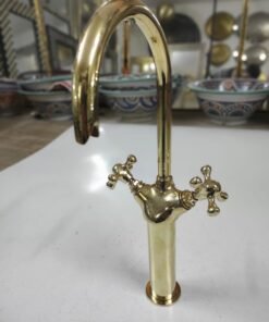 brass Faucet, for vessel sink , handmade Bathroom and kitchen brass Faucet Moroccan Brass Gold color Faucet Tap Kitchen Faucet,