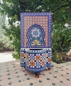 CUSTOMIZABLE Garden Patio Rustic Outdoor Wall Water Fountain - Mosaic Artwork - Handmade Wall Fountain