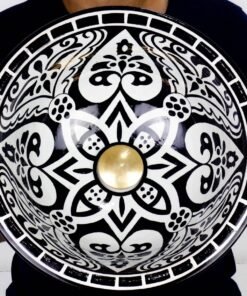 Pottery Handmade Vessel Sink Painted Moroccan Washbasin for Bathroom and guest bathroom