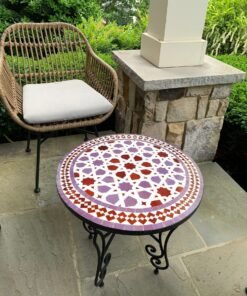 CUSTOMIZABLE Purple and Pink Mosaic Table - Crafts Mosaic Table - Mid Century Mosaic Table