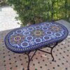 CUSTOMIZABLE Oval Mosaic Table - Crafts Mosaic Table - Mosaic Table Art - Mid Century Zellije Table