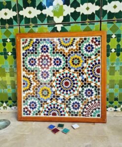 Zellije Mosaic Wall Decor - Mosaic Wall Art - Piece By Piece ART Work - Made From +300 Tiles - Handmade Mosaic Wall Mount ART - Wall Decor