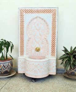 HUGE Rose Gold Garden Patio Rustic Outdoor Wall Water Fountain - Mosaic Art - Handmade Wall Fountain